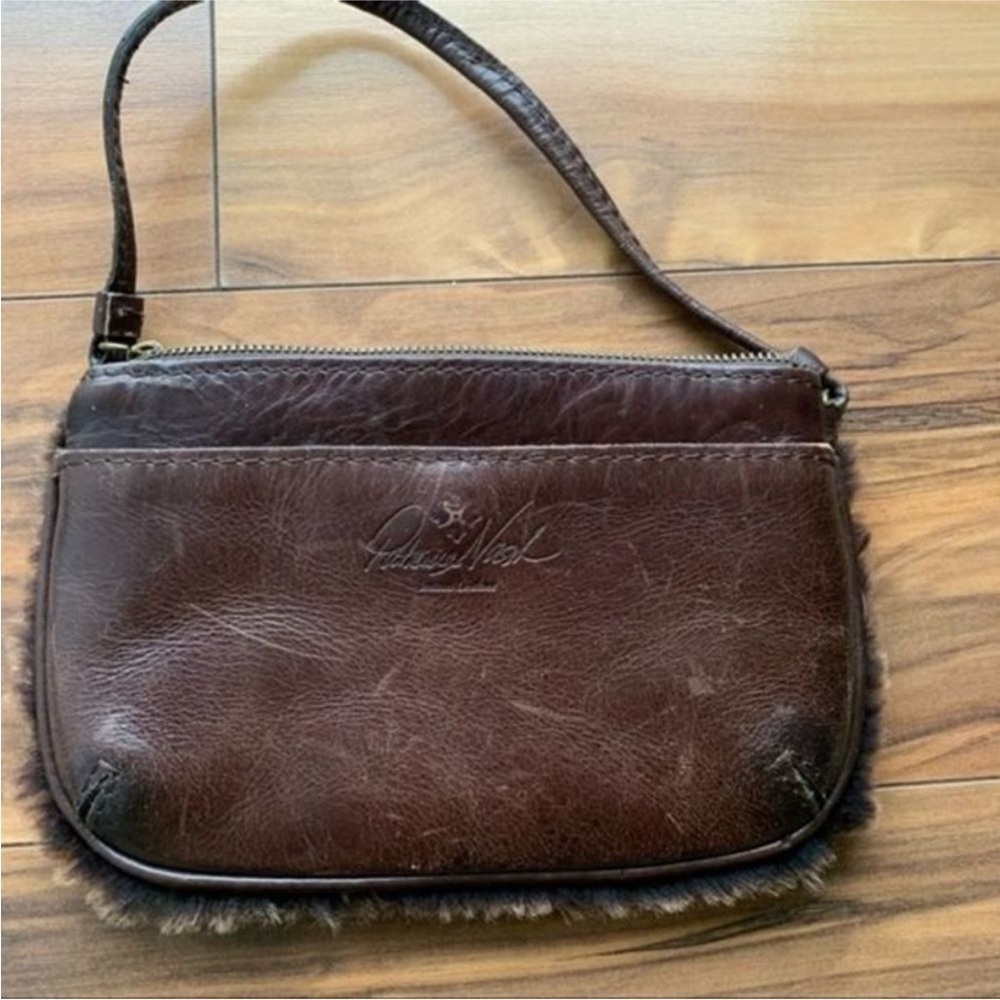 Patricia Nash sheepskin fur leather wristlet - Picture 5 of 10